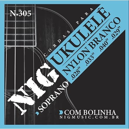 ENCORDOAMENTO P/ UKULELE SOPRANO NIG NYLON BRANCO C/ BOLINHA N-305
