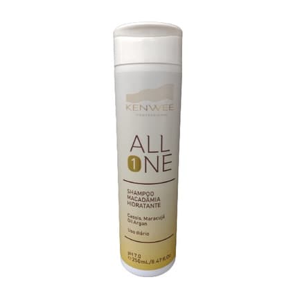 Shampoo All One Hidratante Macadamia (trata e fortalece os cabelos ) 250ml Kenwee