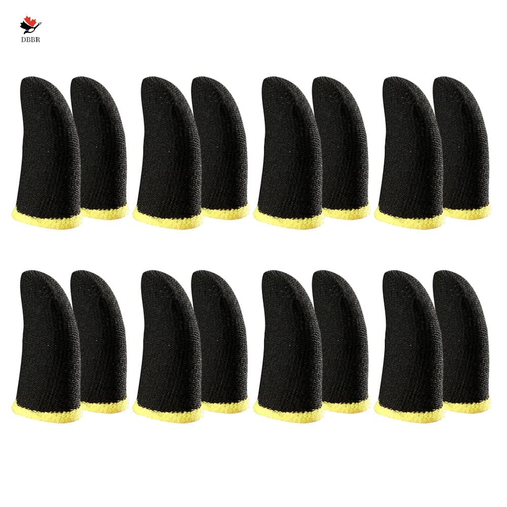 Luvas De Dedo Em Fibra De Carbono Para Jogos Pubg Preto E Amarelo (16 Pçs)