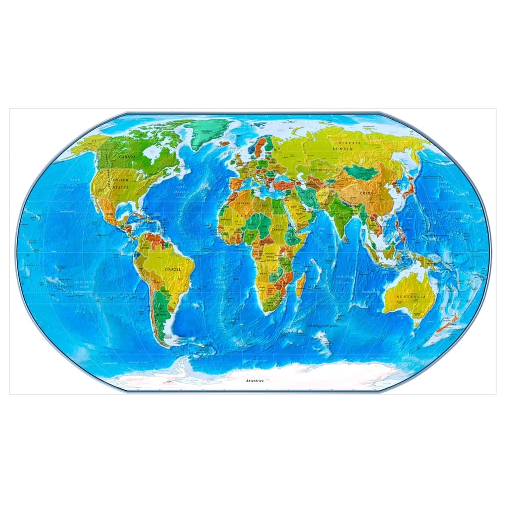 Adesivo De Parede Decorativo Mapa Mundi Antigo Painel M60