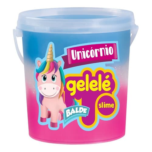 1 Und Slime Gelelé Balde Unicórnio 3 Cores - 457g - Doce Brinquedo