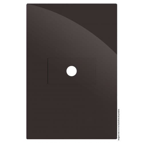PLACA TAMPA ESPELHO TOMADA FURO HORIZONTAL 4X2 - RECTA CHOCOLATE GLOSS
