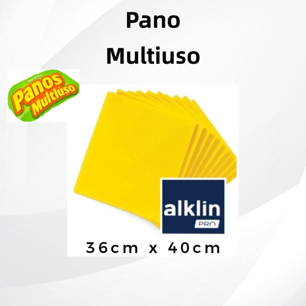 Kit 150 Unidades Pano Pia Multiuso Amarelo Alklin Pro 36cm x 40cm Limpeza Amarelinho
