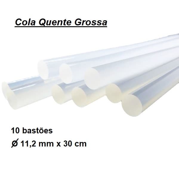 Cola Quente Grossa * 10 bastões 11,2 mm x 30 cm