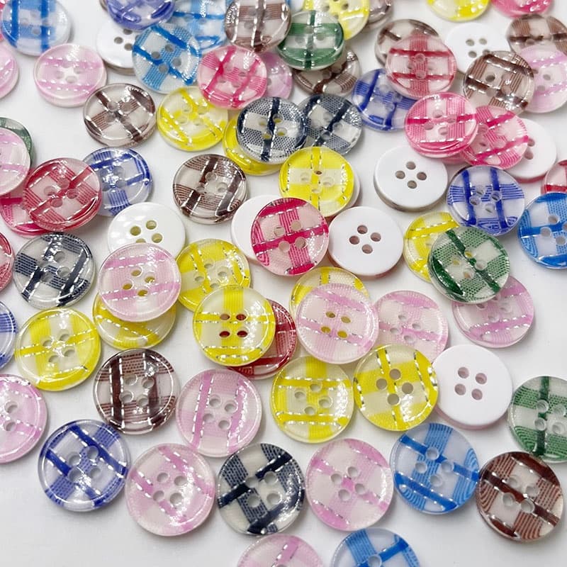 100 Peças Botões De Camisa Em Cores Misturadas , 4 Furos , Suprimentos De Vestuário , Acessórios De Costura 13mm PM354