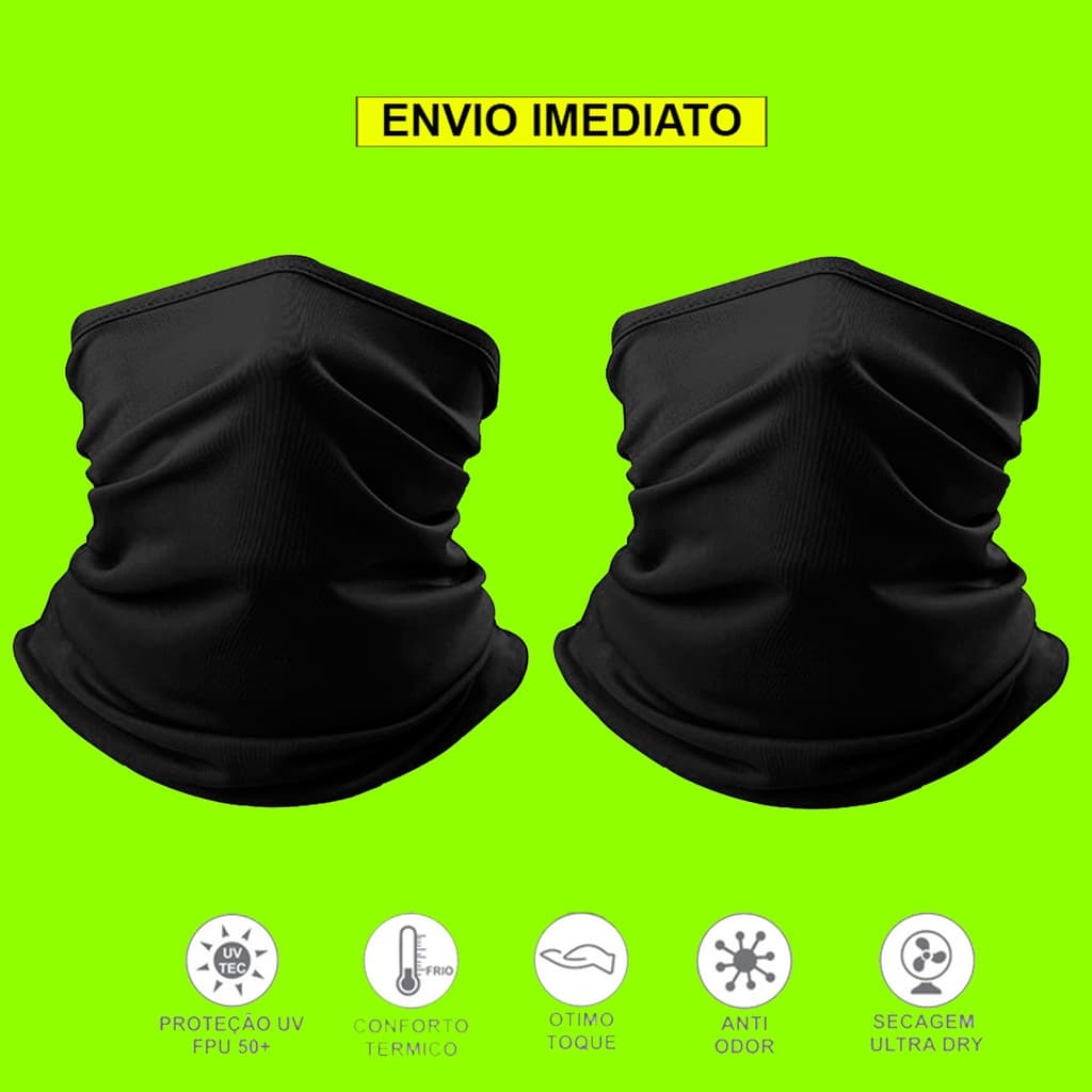 Kit 2 Bandana Balaclava Ciclismo Mascara Buff Touca Bicicleta Moto Bike Snood Balaclava Corrida Paintball Motoqueiro Proteção UV50+ Unissex