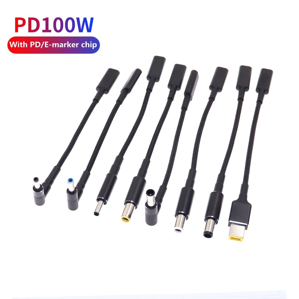 100W Universal Adaptador De Alimentação Do Portátil Conector Cabo De Carregamento Rápido USB Tipo C Fêmea Para Notebook