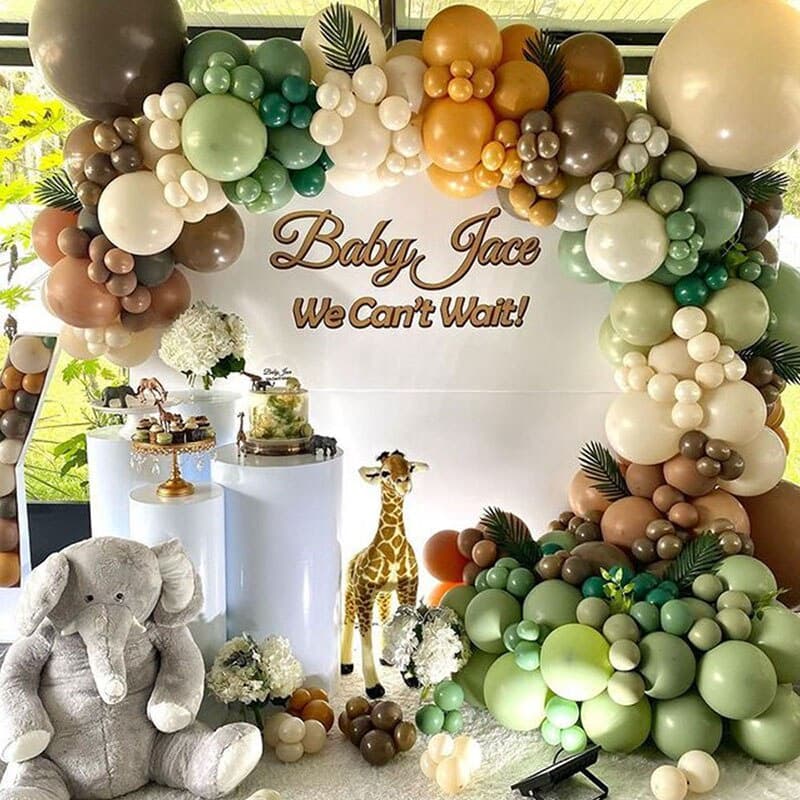 218 pçs/set Retro marrom abacate verde látex balão guirlanda arco Kit festa de aniversário decorações de casamento chá d