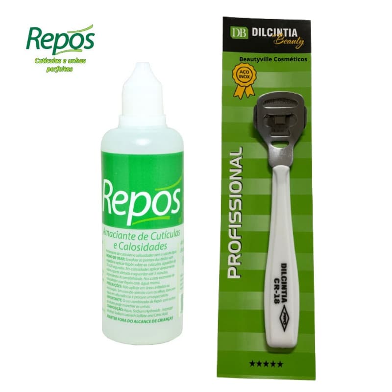 Amaciante Amolecedor Cuticulas 150ml Repós + Suporte C/ Lamina Elimina Calosidades Tira Calo