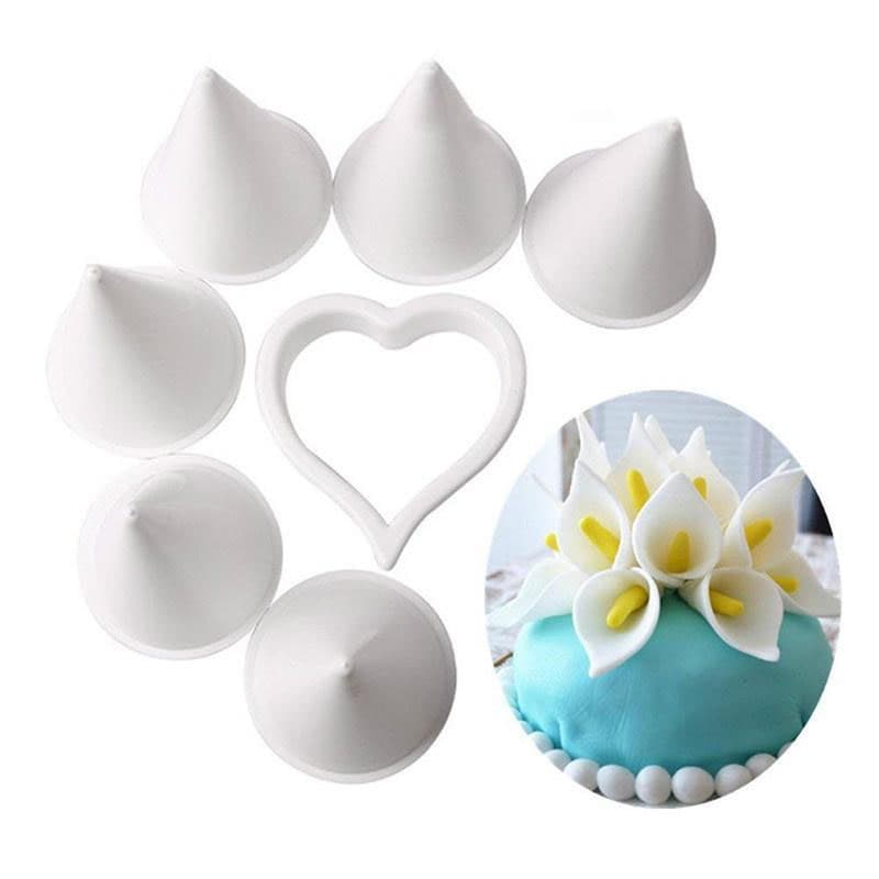 Kit de Molde para Flores Copo de Leite em Pasta Americana e Massas