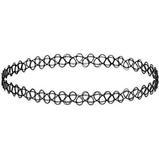 Gargantilha Colar Chocker Coleira Tipo Tattoo De Nylon Preta