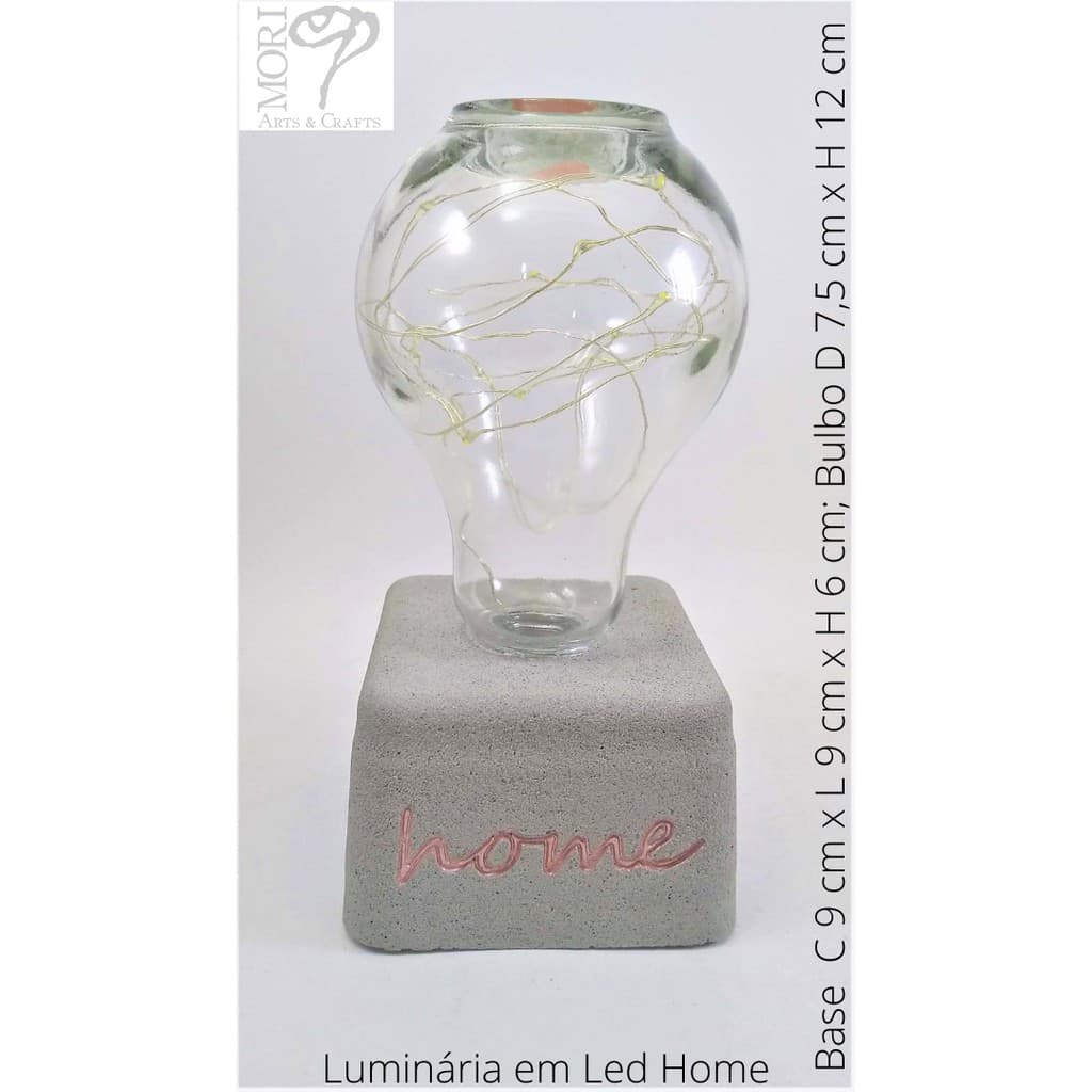 Luminária Em Led Rose Gold / luminária de cimento /artesanal / luminária de mesa / luminária em forma de lâmpada