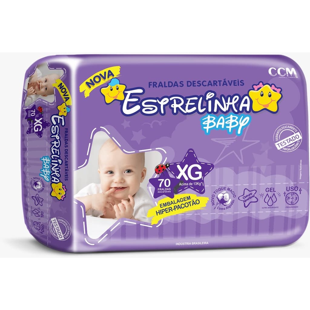 Fralda Estrelinha Baby Hiper XG 70 Unidades