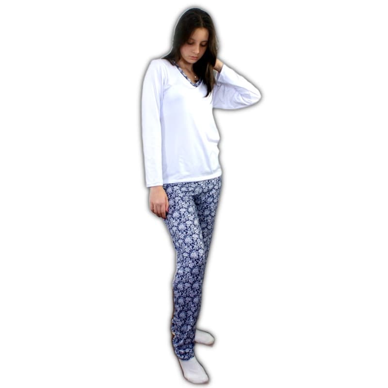 Pijama Feminino Longo Inverno Manga comprida Suede Quentinho