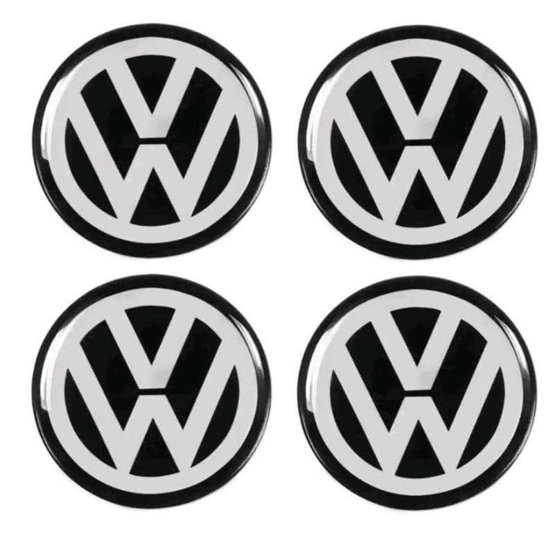 kit emblema adesivo decorativo resinado para calota ou roda Volkswagen VW 48 mm aro 13