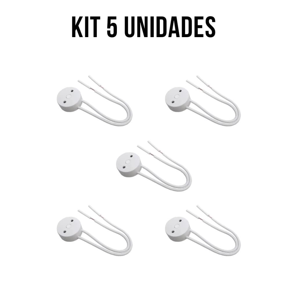 KIT 5 Soquetes Rabicho Lâmpada T8 LED Fluorescente Tubular
