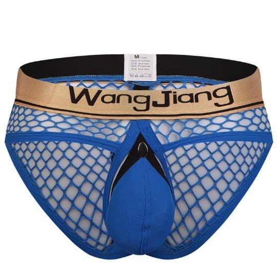 Cueca Slip Malha de Arrastão Sensual Wangjiang
