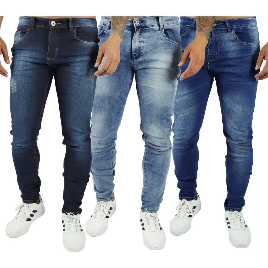 Calças Jeans Masculina Skinny C/ Lycra Elastano Slim Fit VARIAS MODELOS