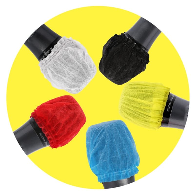 Capas De Microfone De Tecido Não Limpo Doublebuy 200 Pacotes Vermelho Branco Preto Azul Amarelo