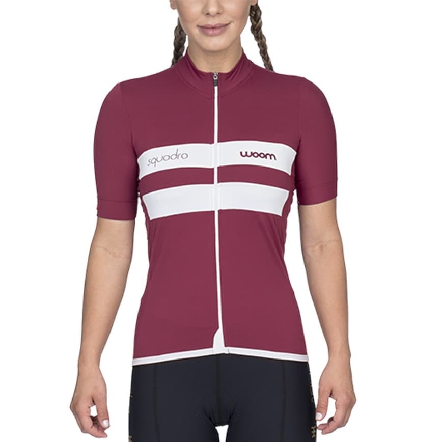 Camiseta Feminina Ciclismo Squadra Marsala Vermelho Woom