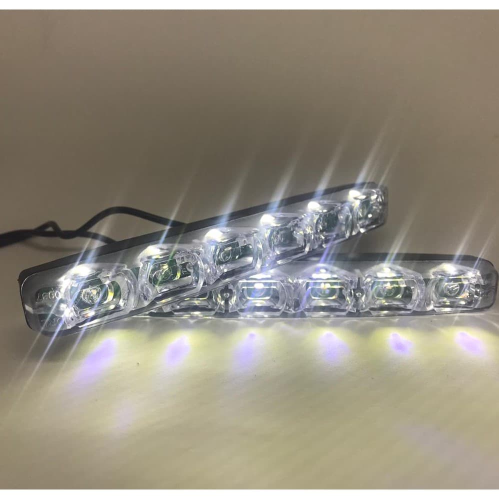 Par 2 Farol Milha Neblina Drl 6 Leds Branco E Pisca Laranja FAROL AUXILIAR COM SETA CARRO