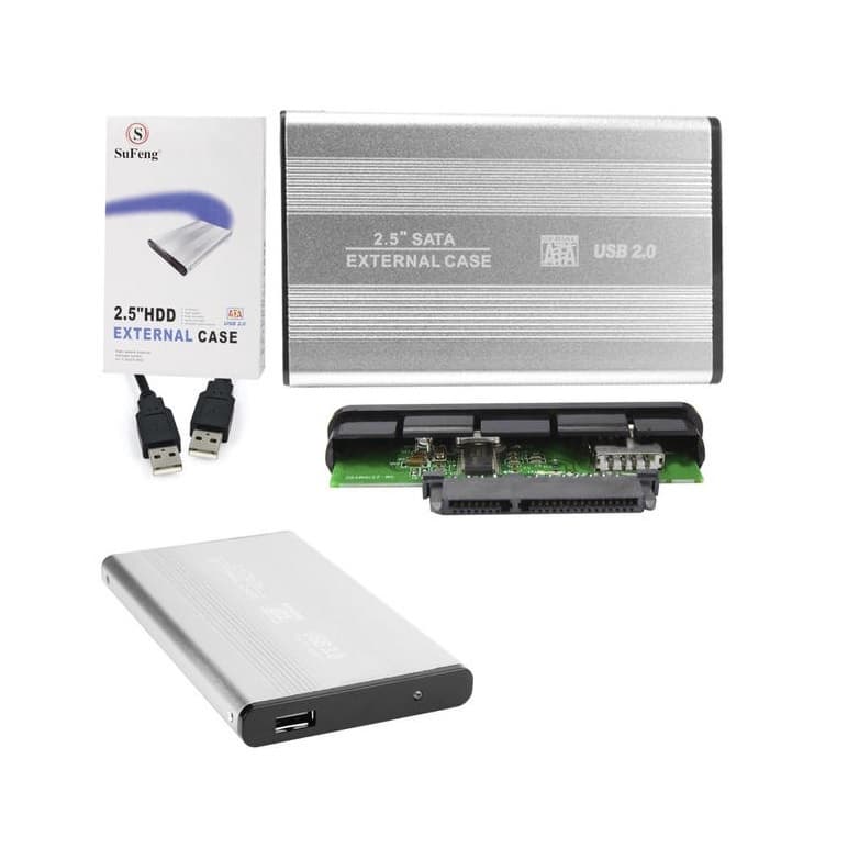 Case slim em aluminio de HD 2.5 usb 2.0 de Notebook Externo