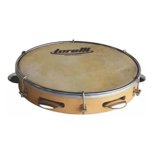 Pandeiro Profissional 10 Pele Couro Aro Abs Natural Tp300 - Torelli