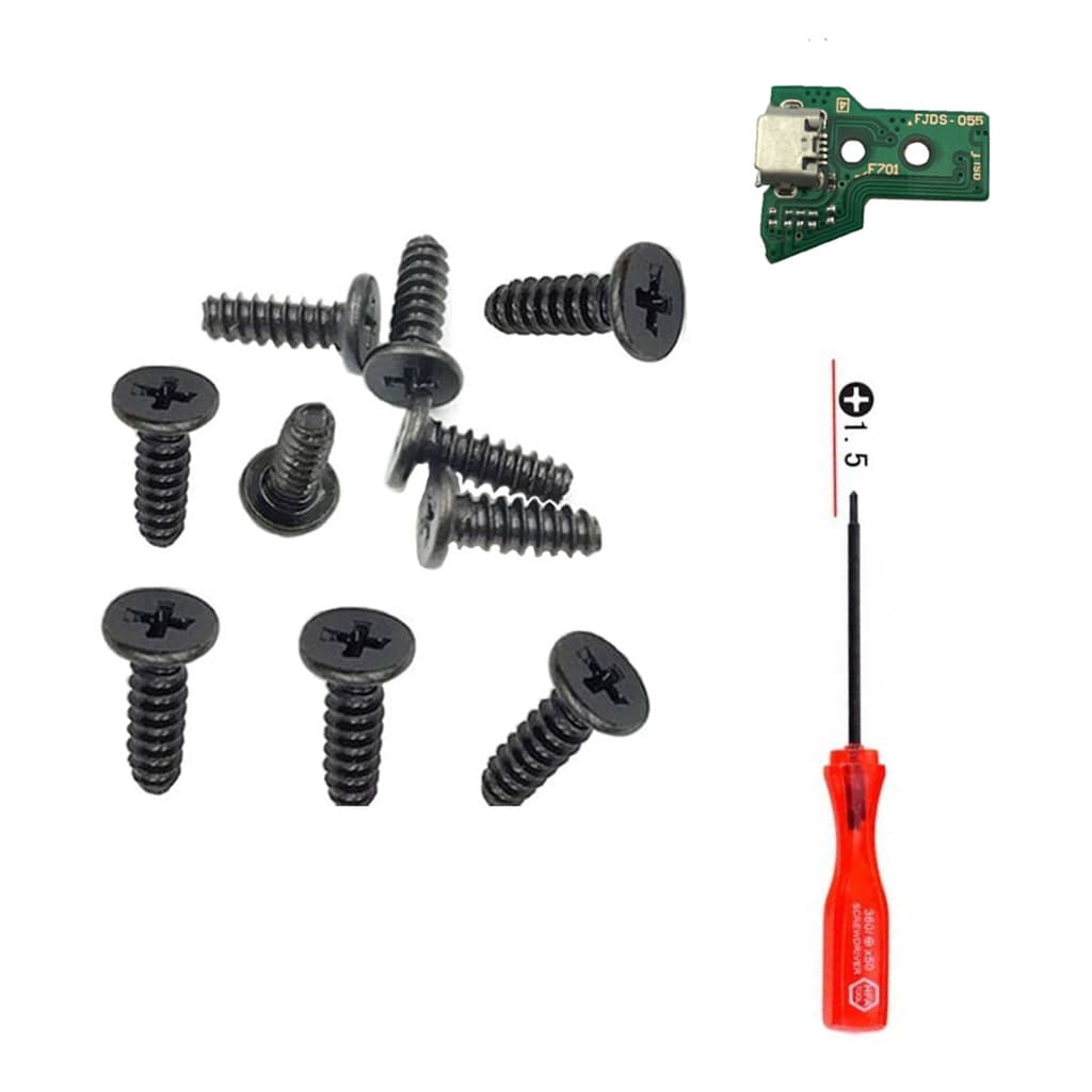 Kit  Ps4 10 Parafusos Controle PS5 PS4 PS3 PS2 + Chave Philips + Placa JDS 050