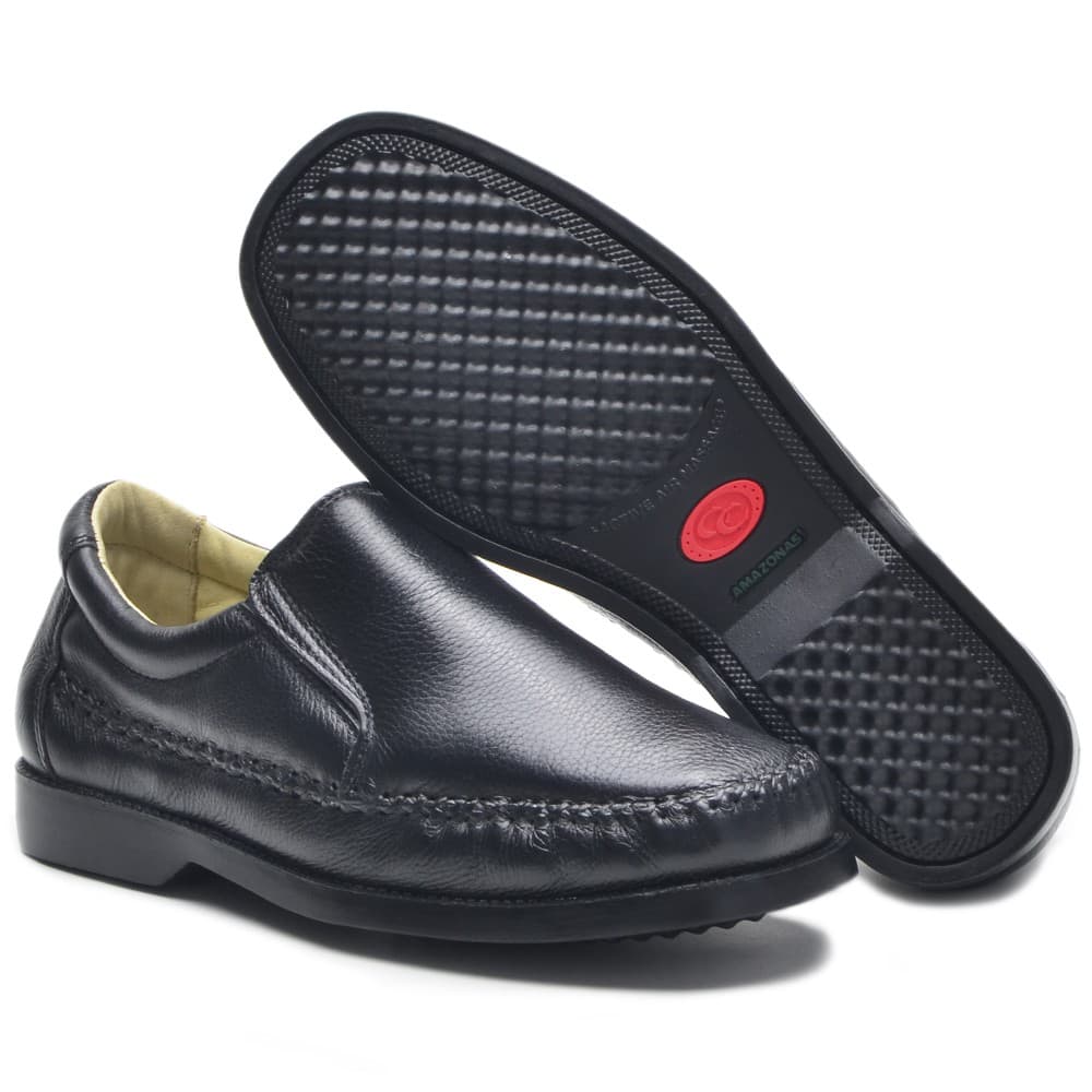 Sapatilha Masculina em Couro Preto