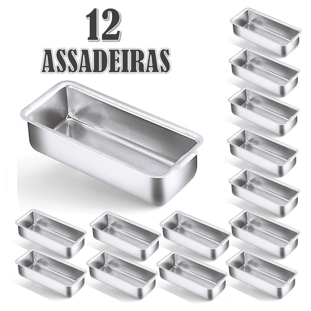 kit 12 Forma Assadeira Pão Caseiro Bolo Inglês Gelo N°3