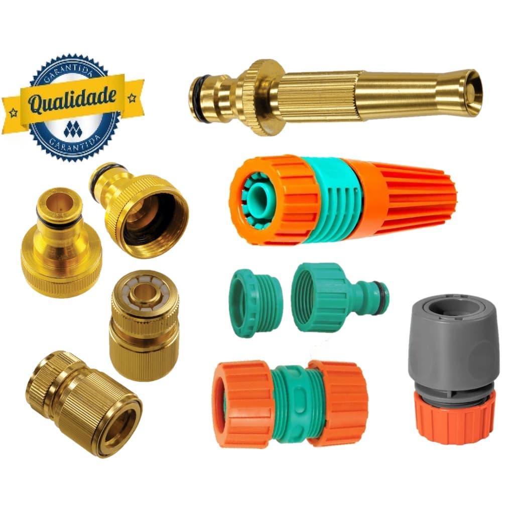 Esguicho De Aluminio Para Engate Rapido Tipo Padrao Metal , Bico , Emenda para mangueira de jardim
