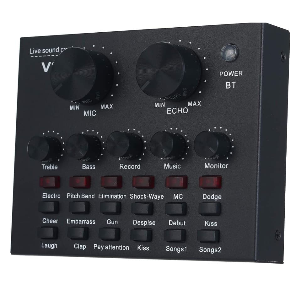 Mesa de Som Placa de Som  V8 mixagem podcast estúdio áudio gravação