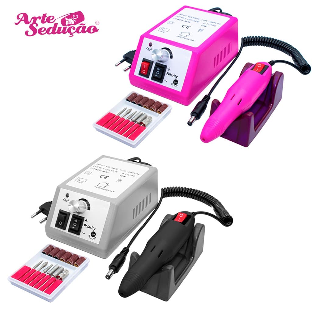 Lixadeira Motor Lixa Elétrica de Unhas Gel Profissional Mercedes Bivolt Unha Manicure Nail Designer