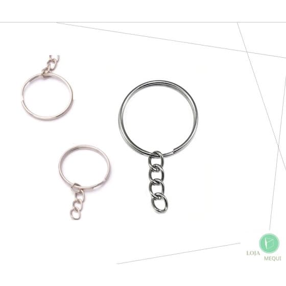 Argola para chaveiro de 25mm 18mm com corrente