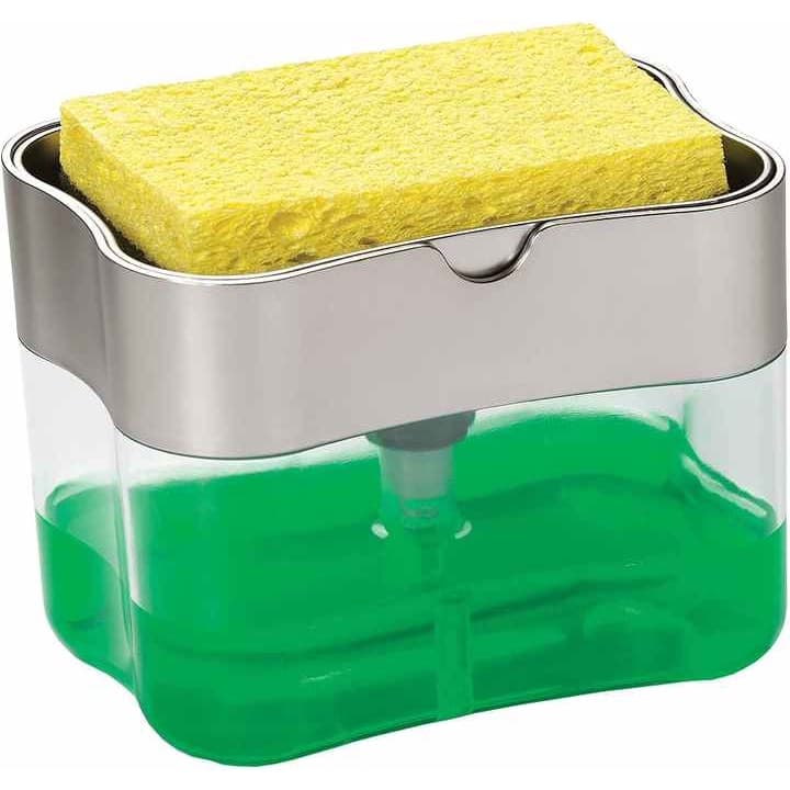 Dispenser Detergente 2 em 1 com Suporte Porta Bucha Esponja