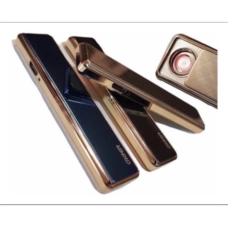 Kit Atacado [10 unidade ]Isqueiro Usb Elétrico Ecológico Recarregável Flip Slide Luxo