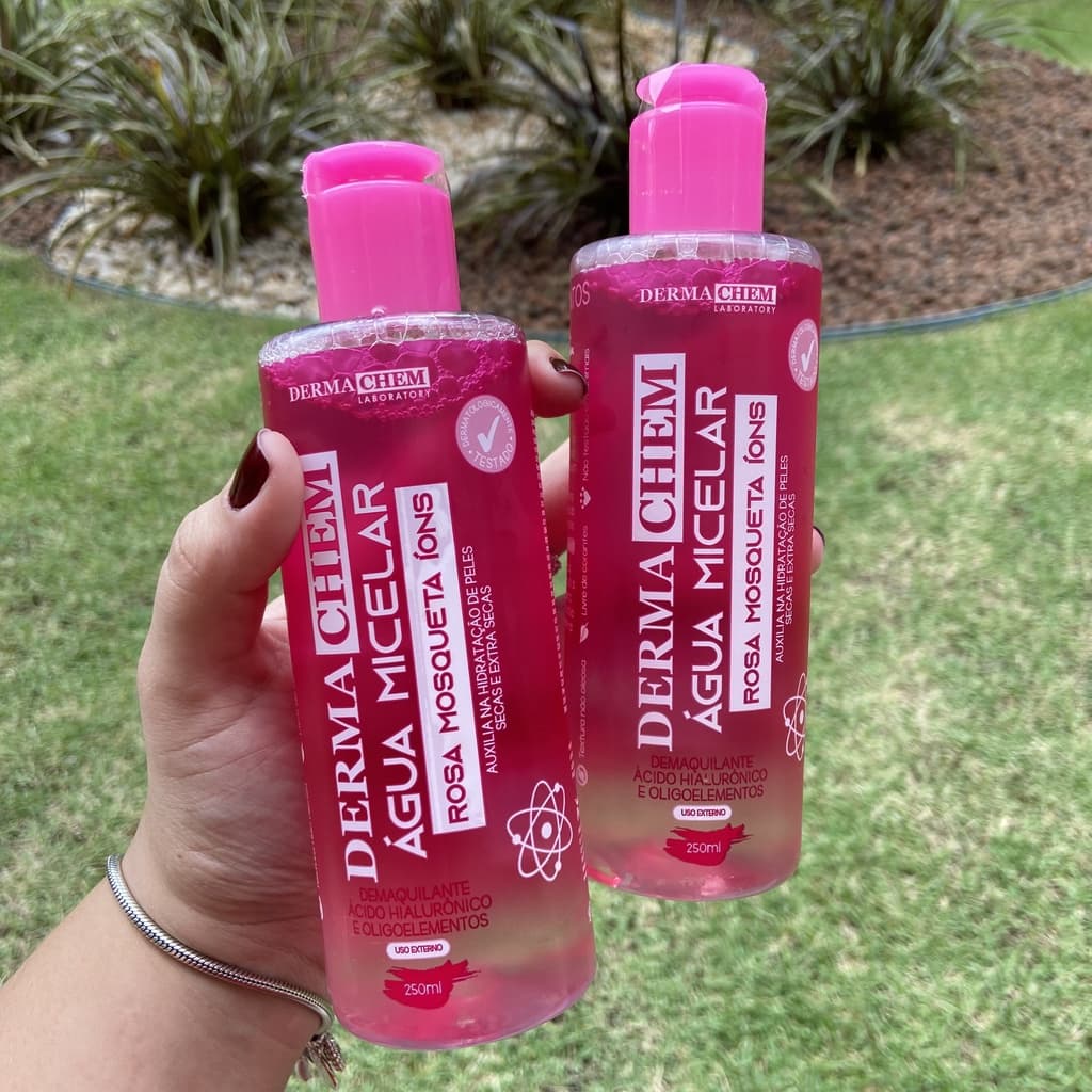 Demaquilante Agua Micelar Rosa Mosqueta Dermachem REMOVEDOR DE MAQUIAGEM skin care skincare cuidado rosto facial