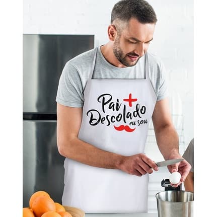 Avental Para Pai Descolado Branco Chefe de Cozinha