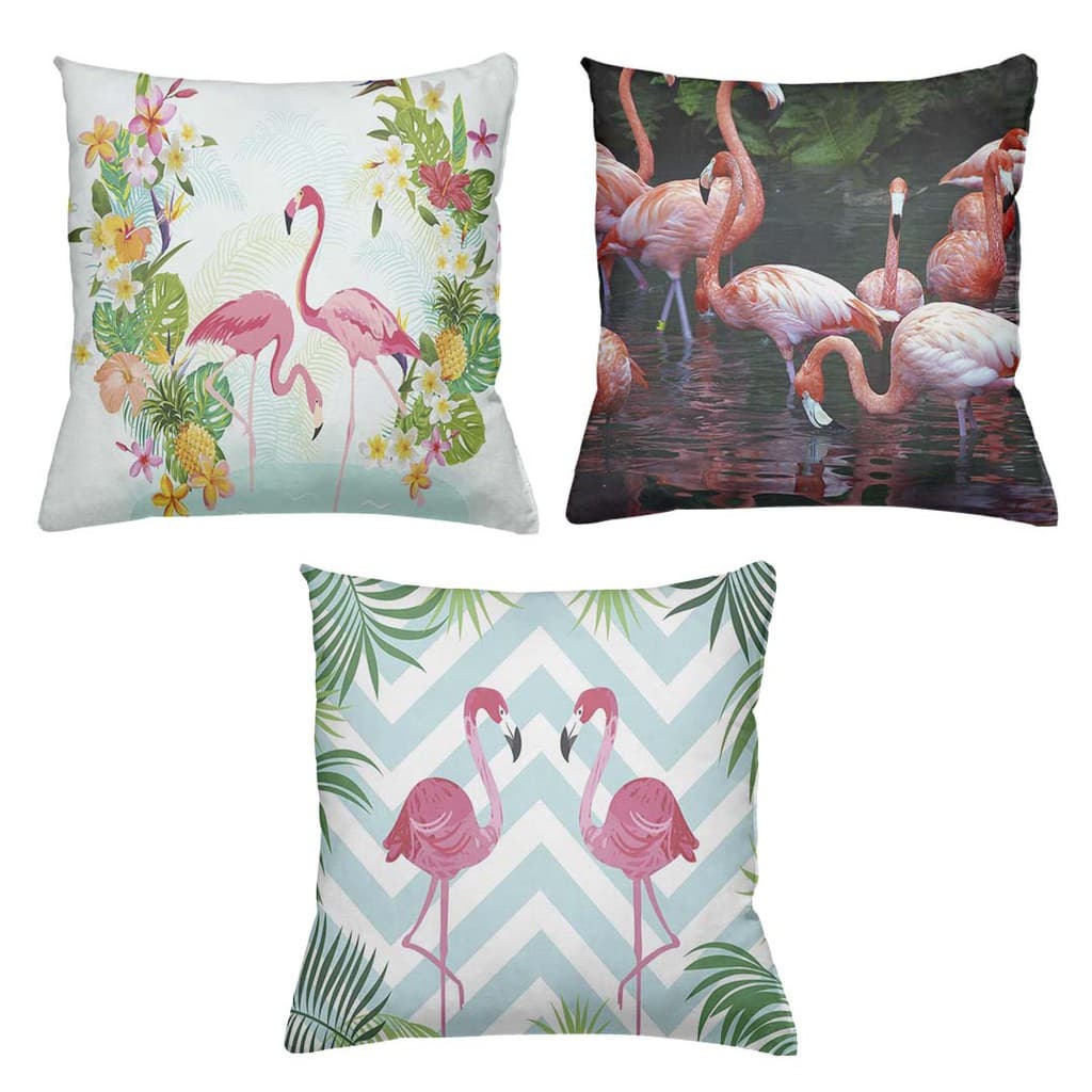 Kit 03 Capas Almofadas Decorativas Flamingo QB0015