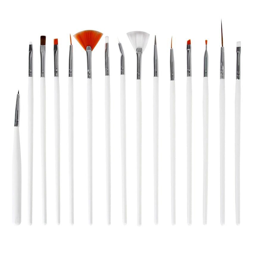Kit Com 15 Pinceis Decoraçao De Unhas Manicure e Pedicure kit completo