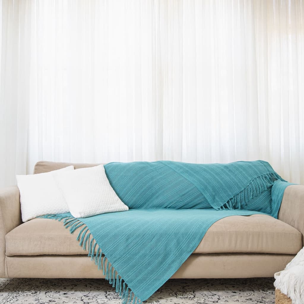 Manta Cor Jade Para Sofá Xale Decorativa 1,80 x 1,20 m 100% Algodão O Legitimo Tear Mineiro