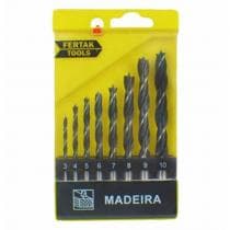 Jogo Broca 3 Pontas 8PCS (3-10mm)  Madeira Fertak 1204