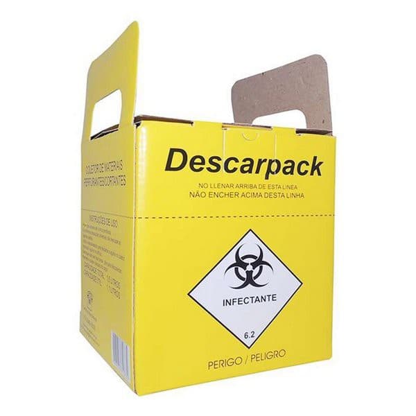 Caixa Coletor de Material Perfuro Cortante - Descarpack 3 Litros