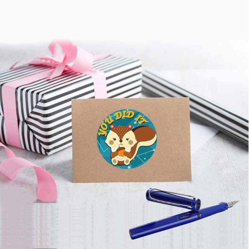 YU 500 Pçs Rolo Dos Desenhos Animados Animal Escola Professor Recompensa Adesivos Motivar Estudantes Adesivo Para Scrapb