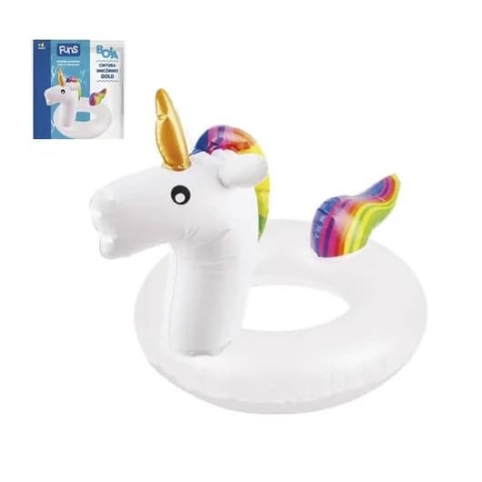 Boia Infantil Inflavel Crianças Piscina Uniornio Gold Funs