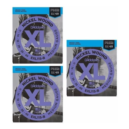 3x Encordoamento Cordas Guitarra D'addario 0.11 Exl115-b