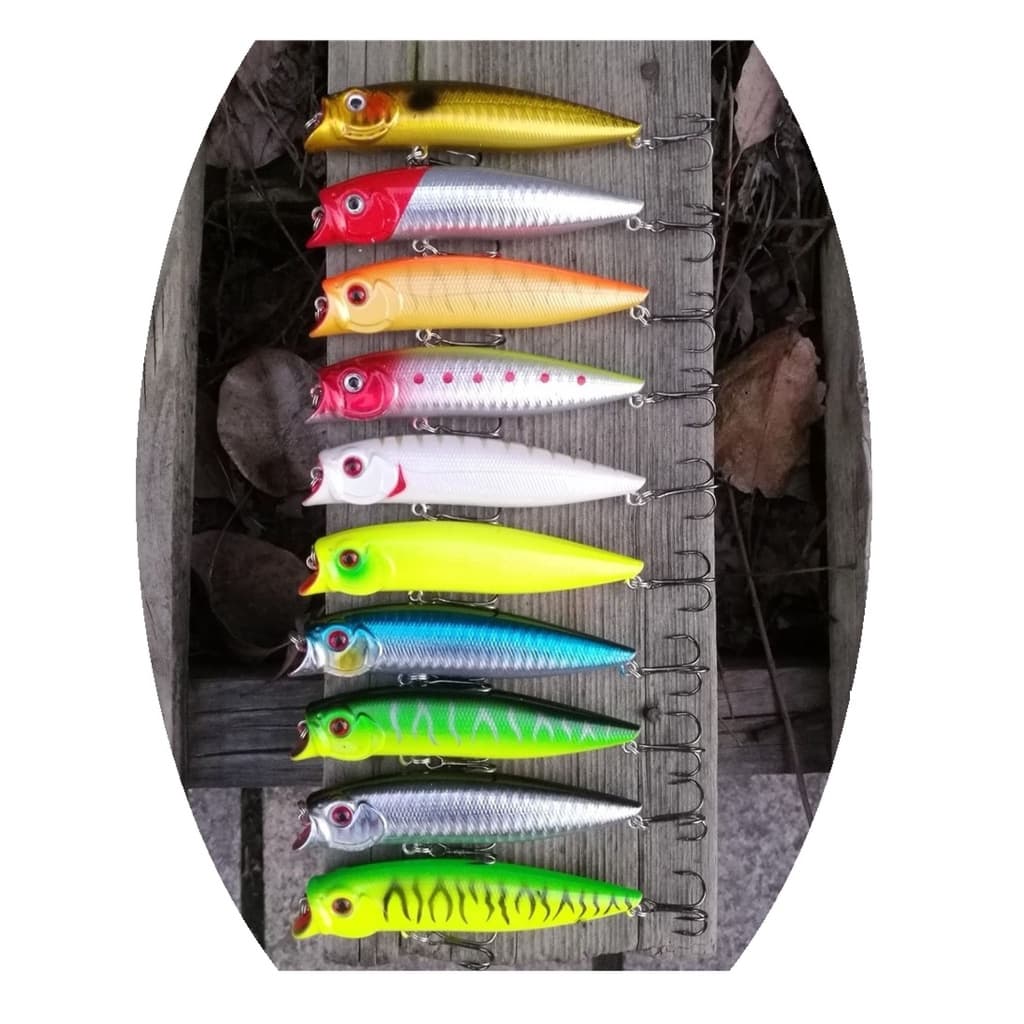 Kit com 10 Iscas Artificiais Meia Água sub superficie de 9,5 cms e 12 gramas Pesca Traíra Dourado Robalo Tucunaré Black Bass