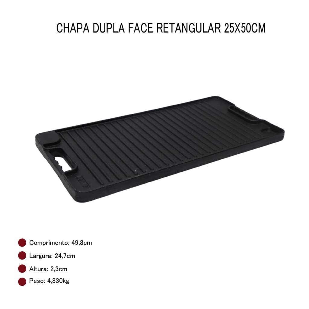 Chapa Bifeteteira Alça Ferro 25x50 Dupla Face