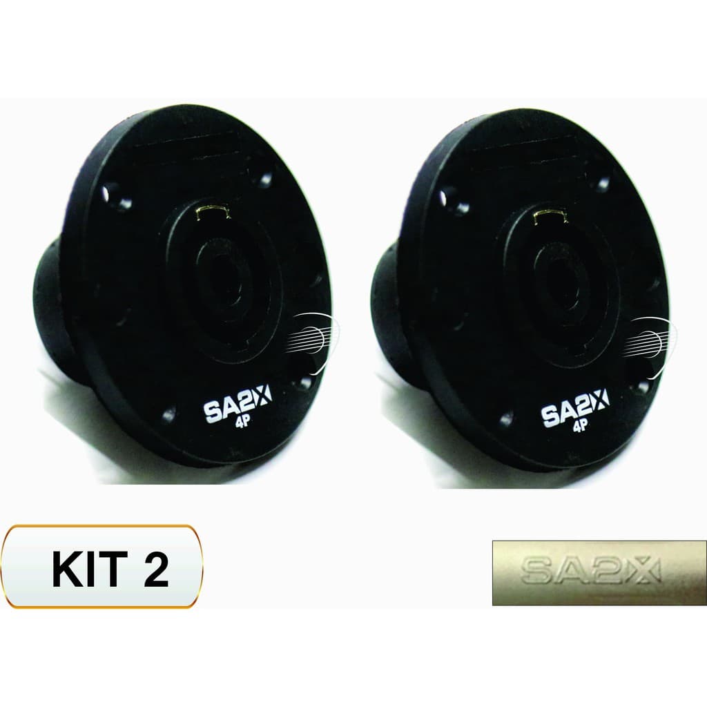 Kit 2 Plugs Painel Speakon 4 Polos Femea Sa2x- Santo Angelo.
