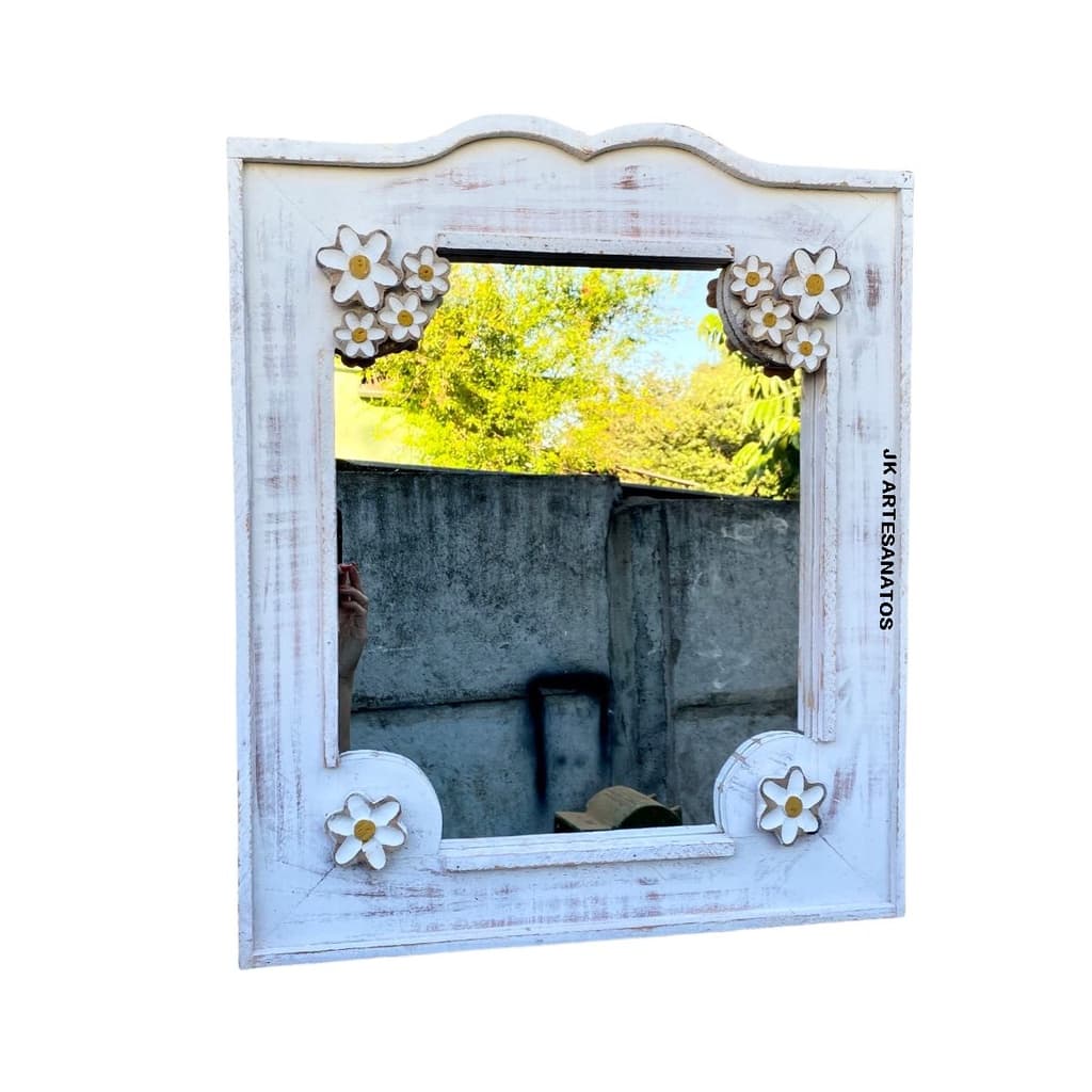Espelho Rústico Decorativo Madeira Artesanal, para banheiro, lavabo, sítios, chácaras, salão, quarto, varanda, escritóri